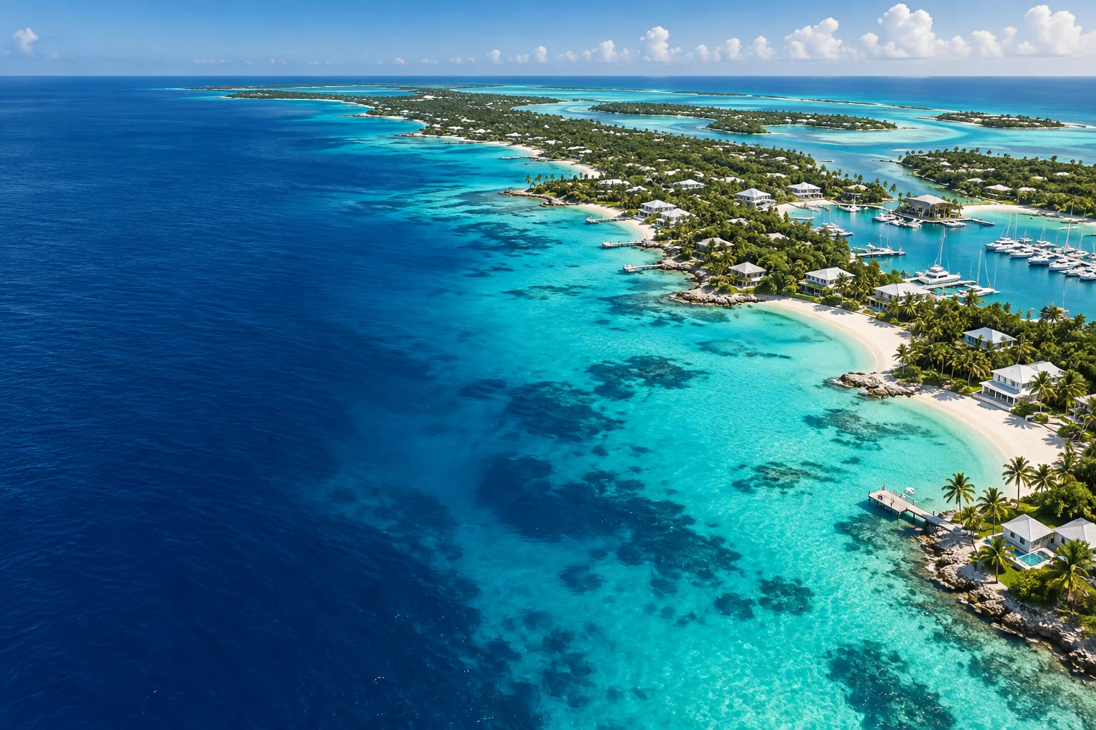 Artistic Caribbean coastline visualization, not an accurate location map