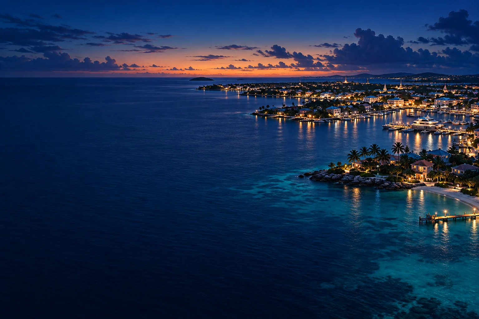 Artistic coastal evening visualization